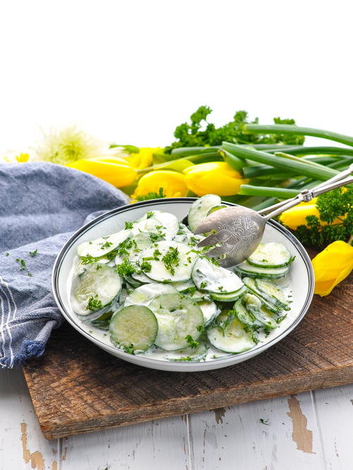 10-Minute Creamy Cucumber Salad