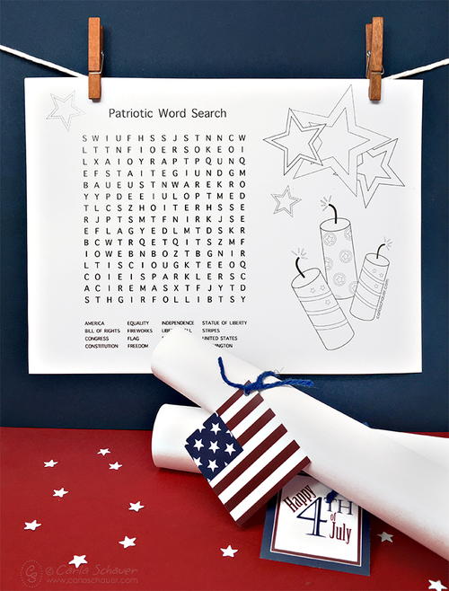 Patriotic Word Search and Coloring 