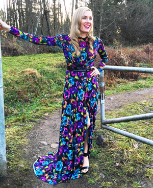 Buy Miss Chase Black  Lavender Self Pattern Maxi Dress for Women Online   Tata CLiQ