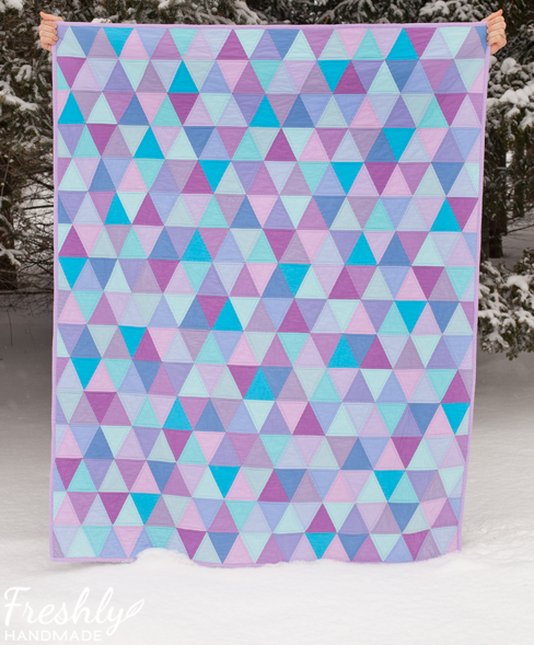 Purple and Turquoise Triangle Quilt Pattern