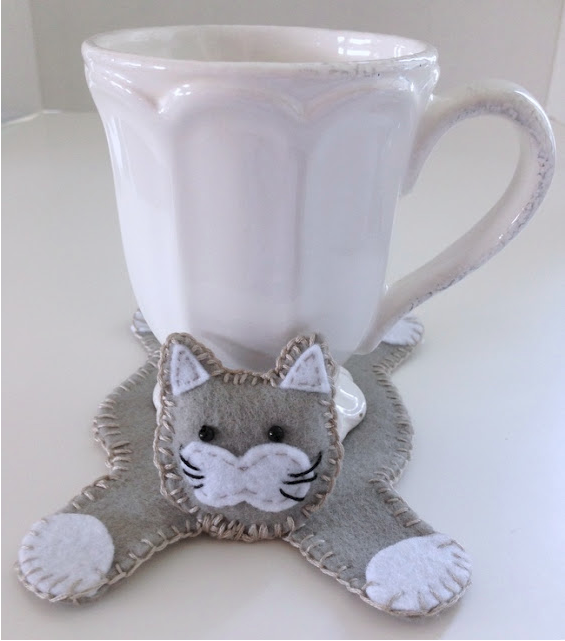 Cute Cat Felt Coaster DIY