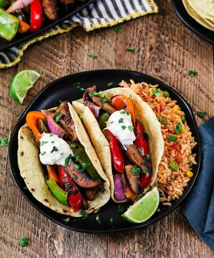 Portobello Vegan Fajitas | FaveHealthyRecipes.com