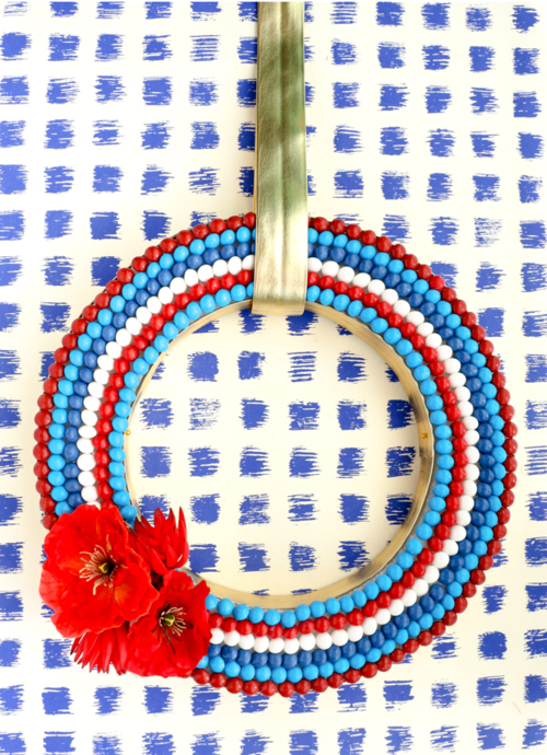 Red White and Blue Cute Summer Wreath
