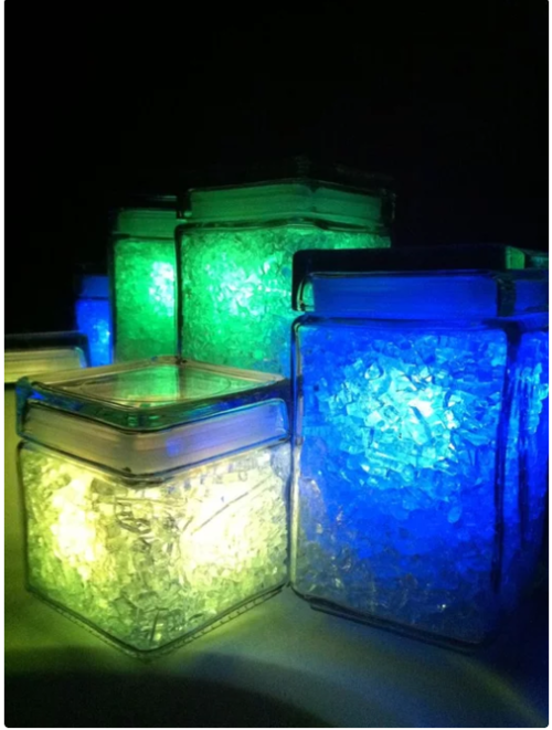 Glowing Broken Glass Container Candles