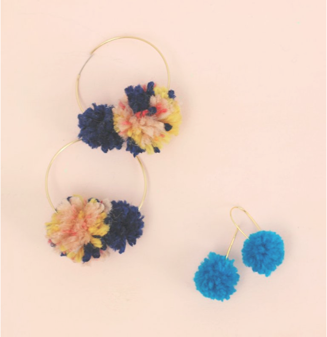 Cute DIY Pom Pom Earrings