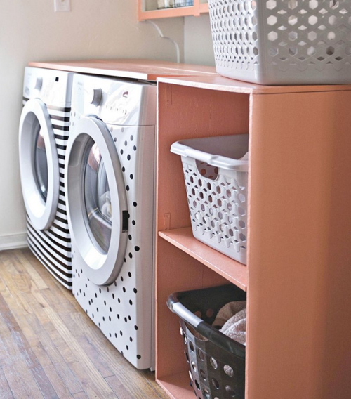 DIY Laundry Storage Shelf | CheapThriftyLiving.com