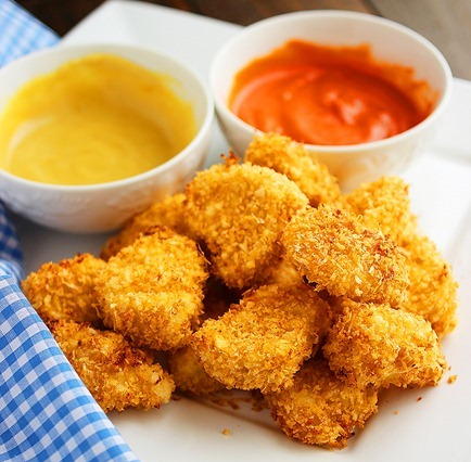 Baked Chicken Nuggets with Duo Dips