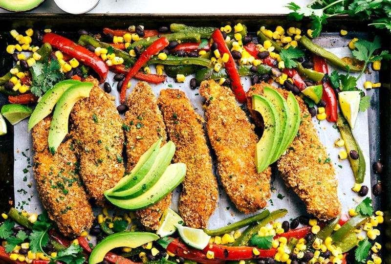 Sheet Pan Mexican Baked Chicken Dinner