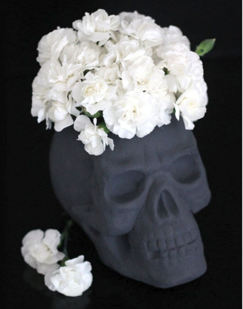 DIY Foam Skull Flower Arrangement