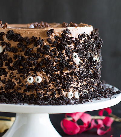 Spooky Dark Chocolate Nutella Cake