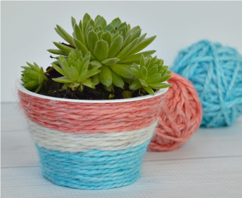 Dyed Yarn DIY Plant Pot
