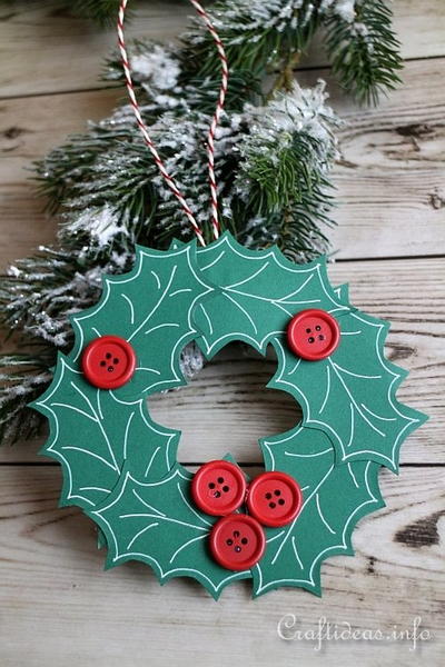 Paper Wreath Christmas Ornament