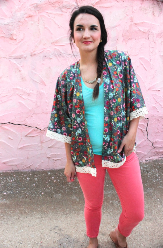Lace Trimmed Kimono Jacket Pattern | AllFreeSewing.com