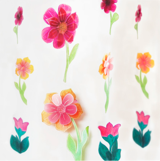 Repurposed Plastic Milk Jug Flower Garlands