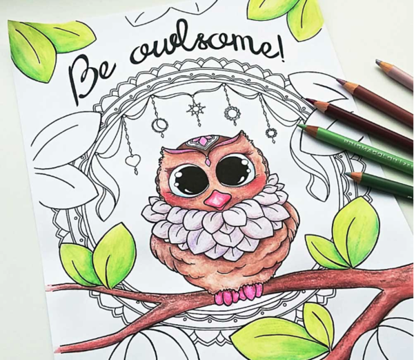 Be Owlsome Owl Coloring Page