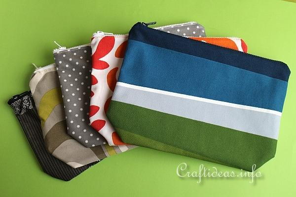 Quick to Sew Lined Cosmetic Pouches