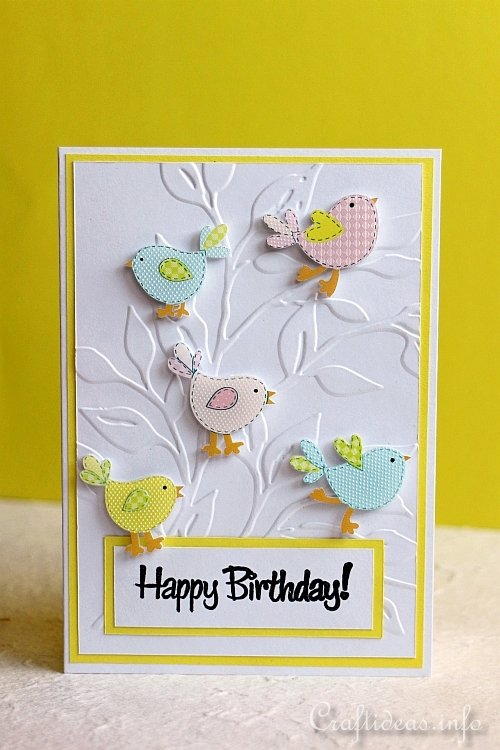 Cheerful Birds Birthday Card