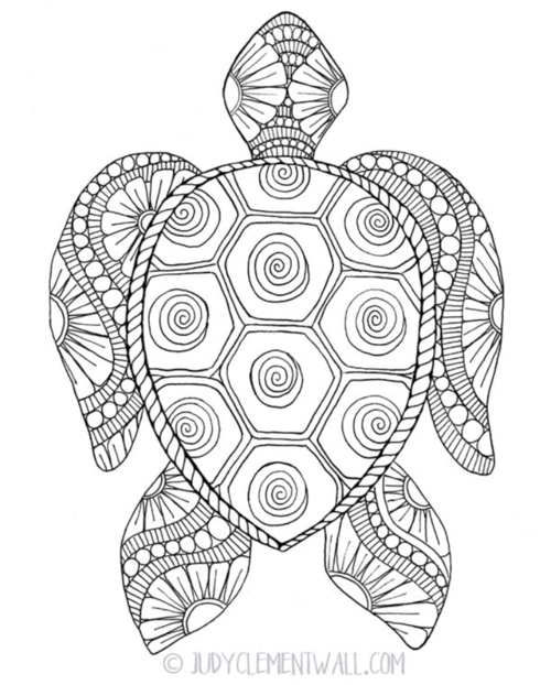 Gorgeous Sea Turtle Coloring Page | FaveCrafts.com