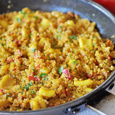 Spanish Inspired Quinoa with Saffron and Squid