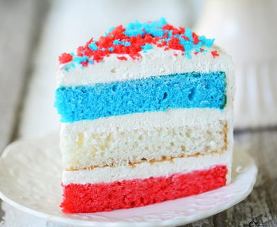Red, White, and Blue Layer Cake