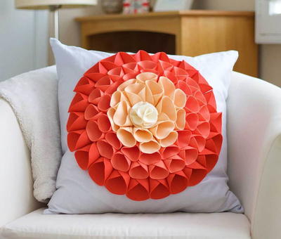 Ombre Blooms No-Sew Embellished Pillow