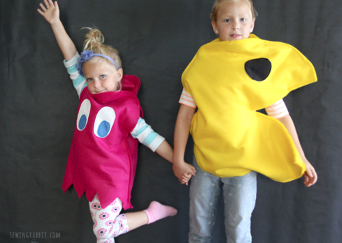 DIY Pac-Man and Ghost-Inspired Kids Costumes