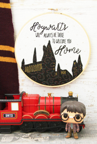 DIY Harry Potter-Inspired Embroidery Hoop