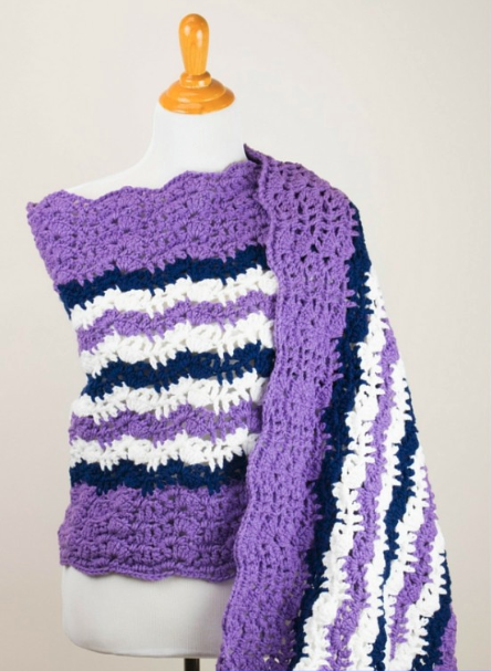 Purple Printable Crochet Prayer Shawl Pattern