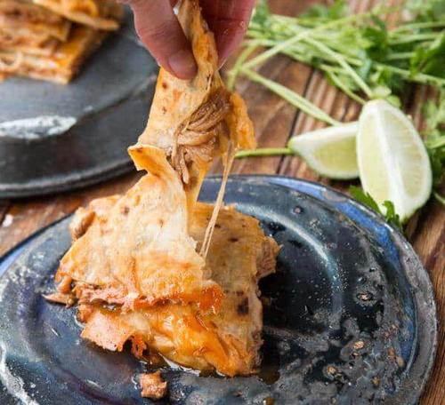 Cafe Rio Copycat Sweet Pork Quesadilla | RecipeLion.com