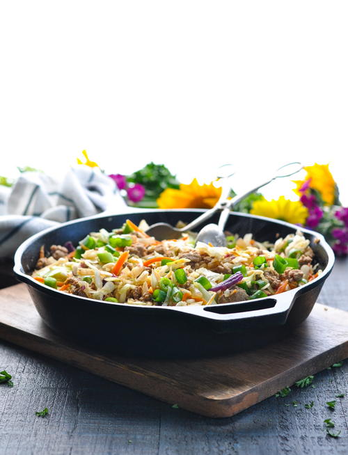 One Skillet Egg Roll in a Bowl