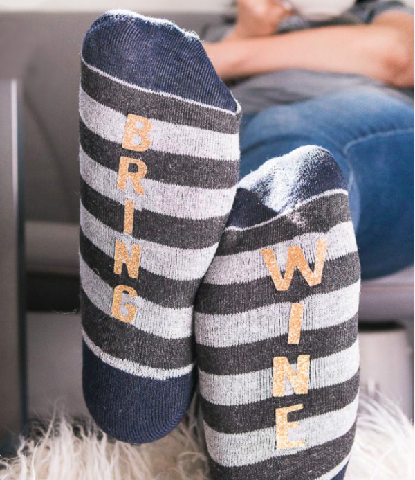 Bring Wine Warm Winter Socks DIY