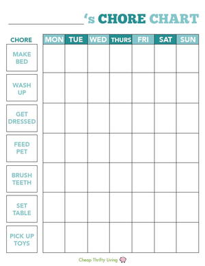 Housework Chart Printable