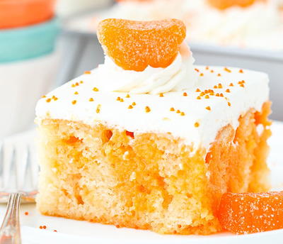 Orange Creamsicle Poke Cake with JELLO
