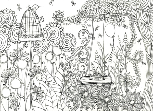 Magical Flower Garden Coloring Page