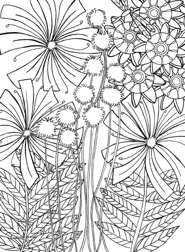 Download Printable Dandelion Coloring Page | FaveCrafts.com