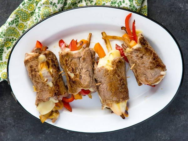 Low Carb Philly Cheesesteak Rolls