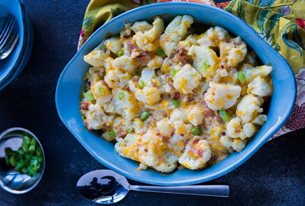 Bacon Cheese Loaded Cauliflower Casserole