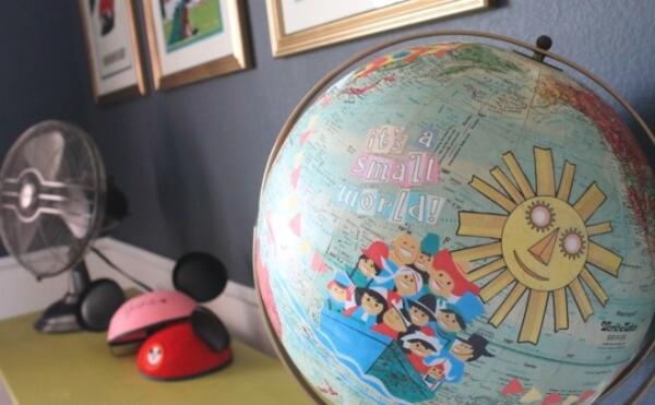 Disneyland Inspired Decoupage Vintage Globe Craft