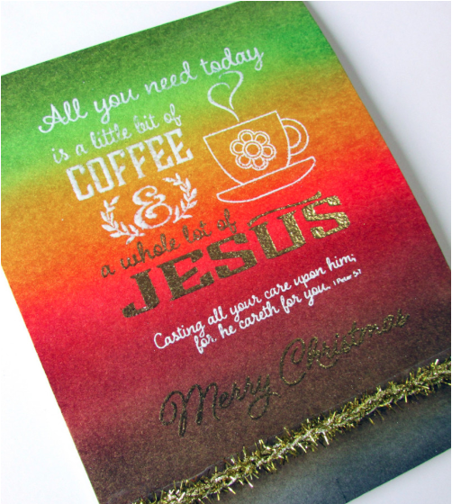 Coffee and Jesus Handmade Christmas Card Design