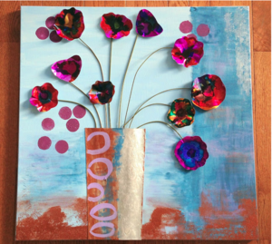 Recycled Soda Can Flowers Wall Art