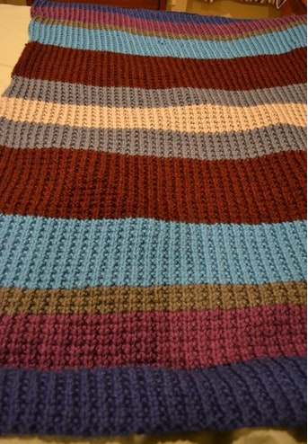 Bulky Broken Rib Knit Blanket