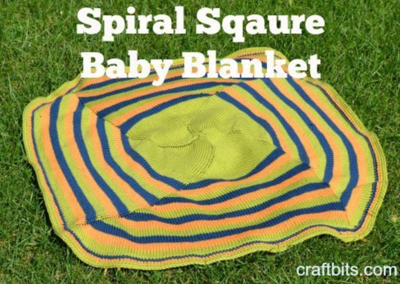 Knitted Spiral Square Baby Blanket