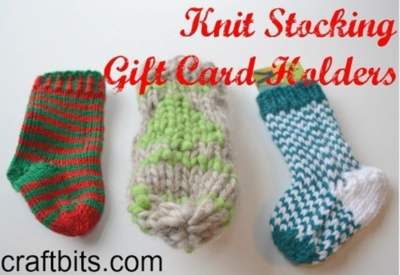 Knit Stocking Gift Card Holders