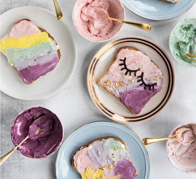 Unicorn Toast with All-Natural Food Dye