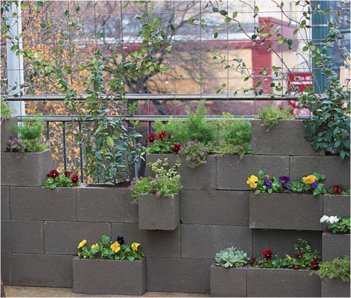 Cinder Block Planter Wall DIY