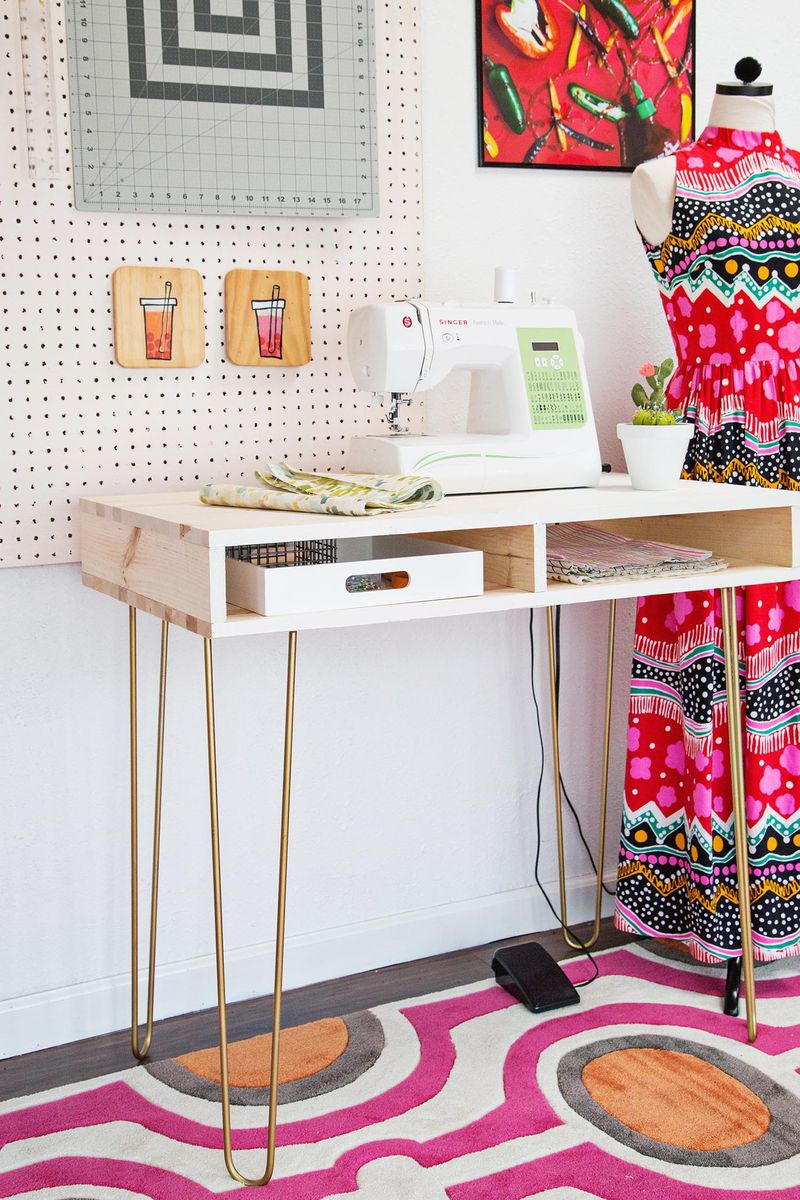 Easy DIY Sewing Table | CheapThriftyLiving.com