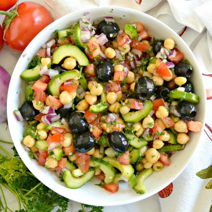 Chickpea Cucumber Salad | FaveHealthyRecipes.com