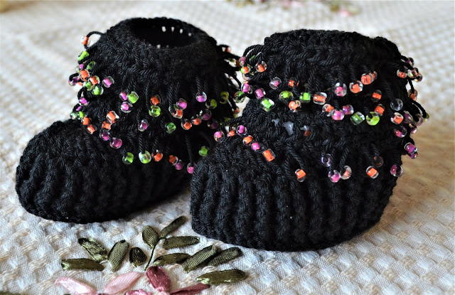 Beaded Baby Booties