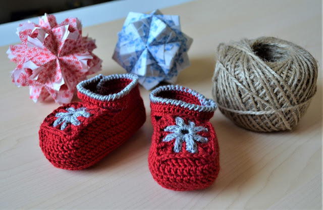 Granny Square Baby Booties