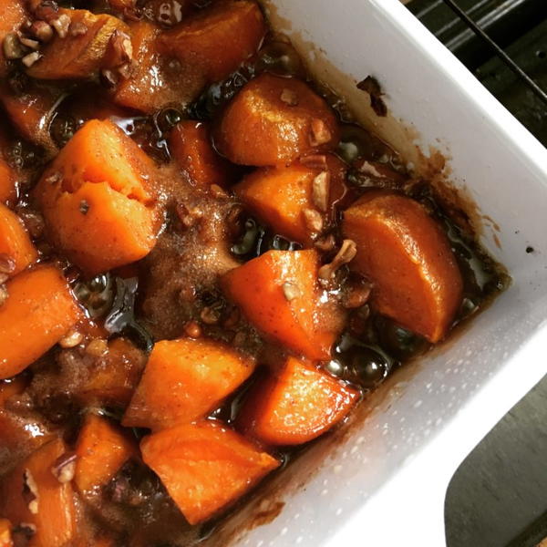 Molasses Bourbon Candied Yams